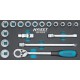 Assortiment d'outils pour servante 163-191/18 Clé a cliquet 1/2" Hazet