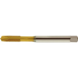 Taraud machine pour trous débouchants, DIN 371, Surface à revêtement TiN, Filetage : M6, Pas 1,0 mm, Long. totale 80 mm, queue Ø 6,0 mm