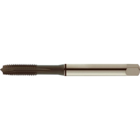 Taraud mécanique pour trous débouchants, revêtement TiAIN, DIN 371 B, Filetage M2, Pas 0,4 mm, Long. totale : 45 mm, queue Ø 2,8 mm