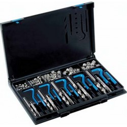 Kit de réparation des filets V-Coil, Contenu : M5 x 0,8 M6 x 1,0 M8 x 1,25 M10 x 1,5 M12 x 1,75, Filets rapportés 25 25 25 25 10 pièce