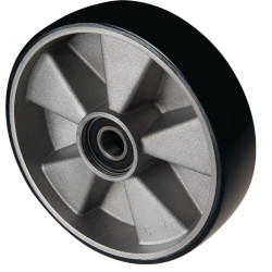 Volant polyuréthane L.moyeu 43 mm l.roue 50 mm D. de la roue 200 mm jante fonte