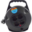 Enrouleur de cable avec 4 prises et cable 3G1,5 Noir 5 m