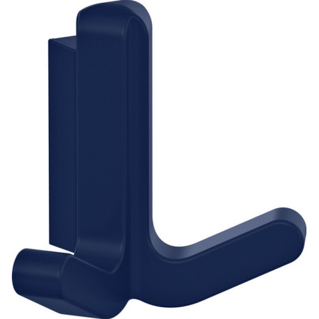 Crochet double Ser.477 mat,élastique Plastique (TPU) 50 bleu acier H.69mm HEWI