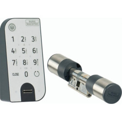 Serrure électronique 7602 Cylindre et clavier d'empreintes digitales noir,VA BURG-WÄCHTER