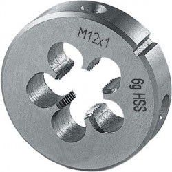 Filière métrique à pas fin, HSS, Filetage : M10, Pas 0,75 mm, Ø extérieur x hauteur 30 x 11 mm