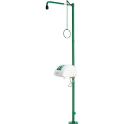 Douche d'urgence ClassicLine avec deux pommeaux de douche, montage au sol, raccord 1/4 FF pouce