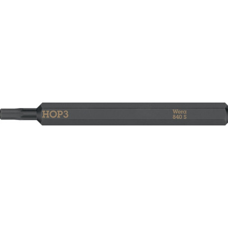 Embout Bit 840 S Hex-Plus 3,0x70mm 1/4 pouce Hex-Plus 3,0x70mm L.70mm WERA (Par 5)