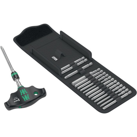 Assortiment d'embouts KK 400 RA Set 1 17 pces PH/PZD/TX/6 pans/fente WERA