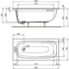 IDS Baignoire de forme corporelle i.life 1500x700x450mm blanc