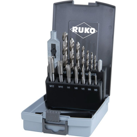 Jeu de tarauds forme B env.4-5 filets avec entaille de rasage métrique HSS RUKO