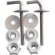 Abattant WC Fixation I Set I Charnières I en acier inoxydable – Métal Plastique I, 65061 8