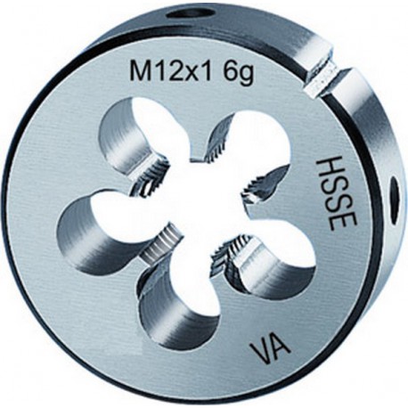 Filière métrique à pas fin, HSS-E, Filetage : M10, Pas 1,00 mm, Ø extérieur x hauteur 30 x 11 mm