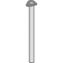 Pieds de meubles en acier tubulaire argenté .800mm rond .60mm (Par 4)