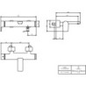 Mitigeur monocommandé V&B pour bain LIBERTY montage mural, 307x95x208mm chrome