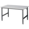 Table de travail Tom L1500xP1000xH760-1080mm Plan de travail mélamine Piétement gris anthracite