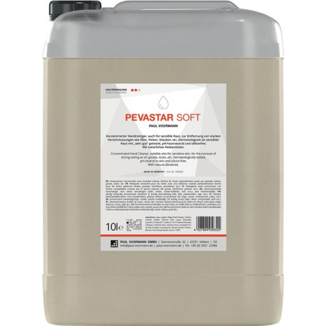 Nettoyage des mains Pevastar SOFT 10l sans silicone et sans solvant Bidon PEVASTAR SOFT