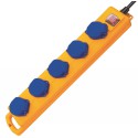 Barre multiprise x 5 avec capuchons de protection (bleu) 2m H07RN-F3G1.5 IP44