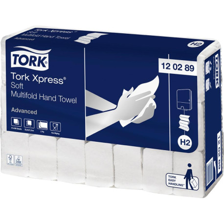 Serviette TORK 2 couches tendre advanced blanc L260xl210env. mm adapté à 9000