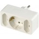Connecteur 3 voies 2 euros, 1 Schuko