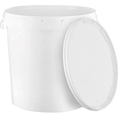 Seau à mélanger 30 litres blanc rond avec graduation Kronen