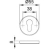 Jeu de rosaces de protection. 6633.rond.12mm.ES0/ PZ.F1 anodisé.TS65-68