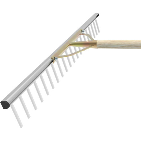Râteau en métal léger 16 dents de 10 cm de largeur 63 cm avec tête pivotante (Par 10)