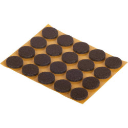 Patins en feutre Ø 17 mm. autocollants.marron Contenu : 20