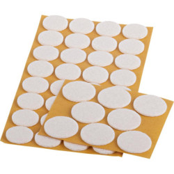 Kit de patins en feutre 40 pièces. autocollant.blanc Contenu : 40