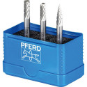 Jeu de fraises sur tige HSS 6 mm 3 pièces. A-C-K Ø 6mm. Denture Z3 Cheval