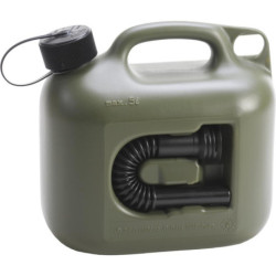 Bidon de carburant PROFI(UN) 5l. olive . Homologué par l'ONU. HDPE. accessoires noirs