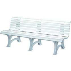 Banc de jardin BORKUM 4 places longueur 2000 mm blanc