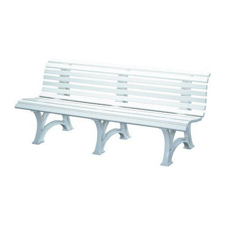 Banc de jardin BORKUM 4 places longueur 2000 mm blanc