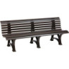 Banc de jardin BORKUM 4 places longueur 2000 mm brun
