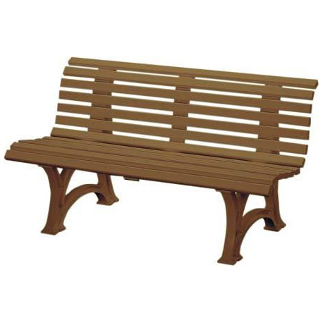 Banc de jardin HELGOLAND 3 places longueur 1500 mm brun