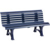 Banc de jardin HELGOLAND 3 places longueur 1500 mm bleu