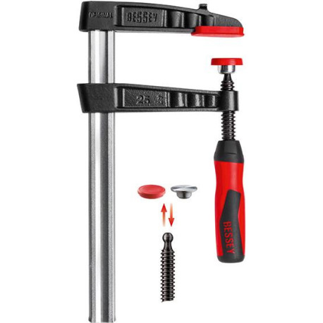 Pince-étau en fonte malléable avec manche bi-matière 100x50mm / 15x5mm BESSEY