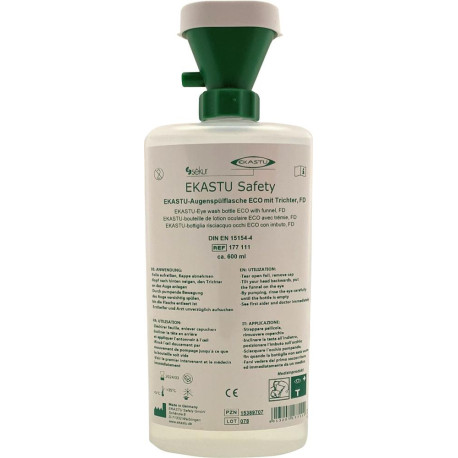 Bouteille de rinçage oculaire ECO avec entonnoir. env. 600ml
