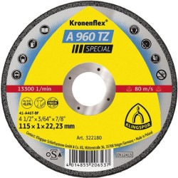 Disque à tronçonner A960TZ 115x1.0mm droit 25 pcs. en boîte plastique KLINGSPOR