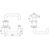 Poignée porte WE-Grt. ER 8 mm RS forme U. Ros. PZ forme U. Ros. PZ