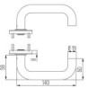 Poignée porte DD-Grt. ER 9 mm forme U. Court. FS. PZ Forme en U. Court. FS. PZ