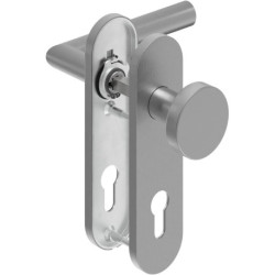 Poignée porte WE-Grt. ER 8 mm RS forme L. Court. PZ forme L. Court. PZ