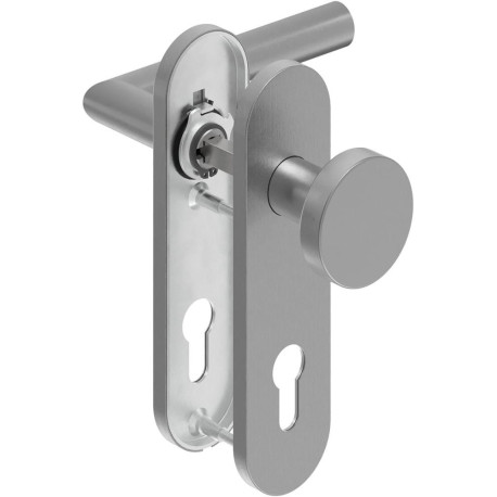 Poignée porte WE-Grt. ER 9 mm RS forme L. Raccord court. FS. PZ forme L. Court. FS. PZ