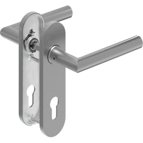 Poignée porte DD-Grt. ER 9 mm forme L. Raccord court. FS. PZ Forme en L. Court. FS. PZ