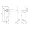 Poignée porte DD-Grt. ER 9 mm forme L. Raccord court. FS. PZ Forme en L. Court. FS. PZ