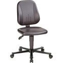 Siège de travail ESD Unitec 2. noir hauteur d'assise 440-620 mm similicuir. avec roulettes