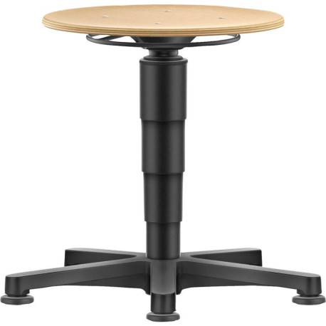 Tabouret pivotant bois assise ronde hauteur d'assise 450 - 650 mm avec patins