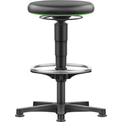 Tabouret pivotant Assise en similicuir Hauteur d'assise 530 - 750 mm avec patins et repose-pieds
