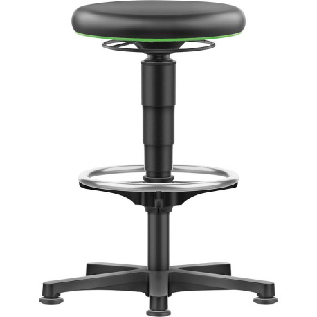 Tabouret pivotant Assise en similicuir Hauteur d'assise 530 - 750 mm avec patins et repose-pieds