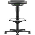 Tabouret pivotant Assise en similicuir Hauteur d'assise 530 - 750 mm avec patins et repose-pieds