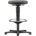 Tabouret pivotant Mousse intégrale hauteur d'assise 530 - 750 mm avec patins et repose-pieds